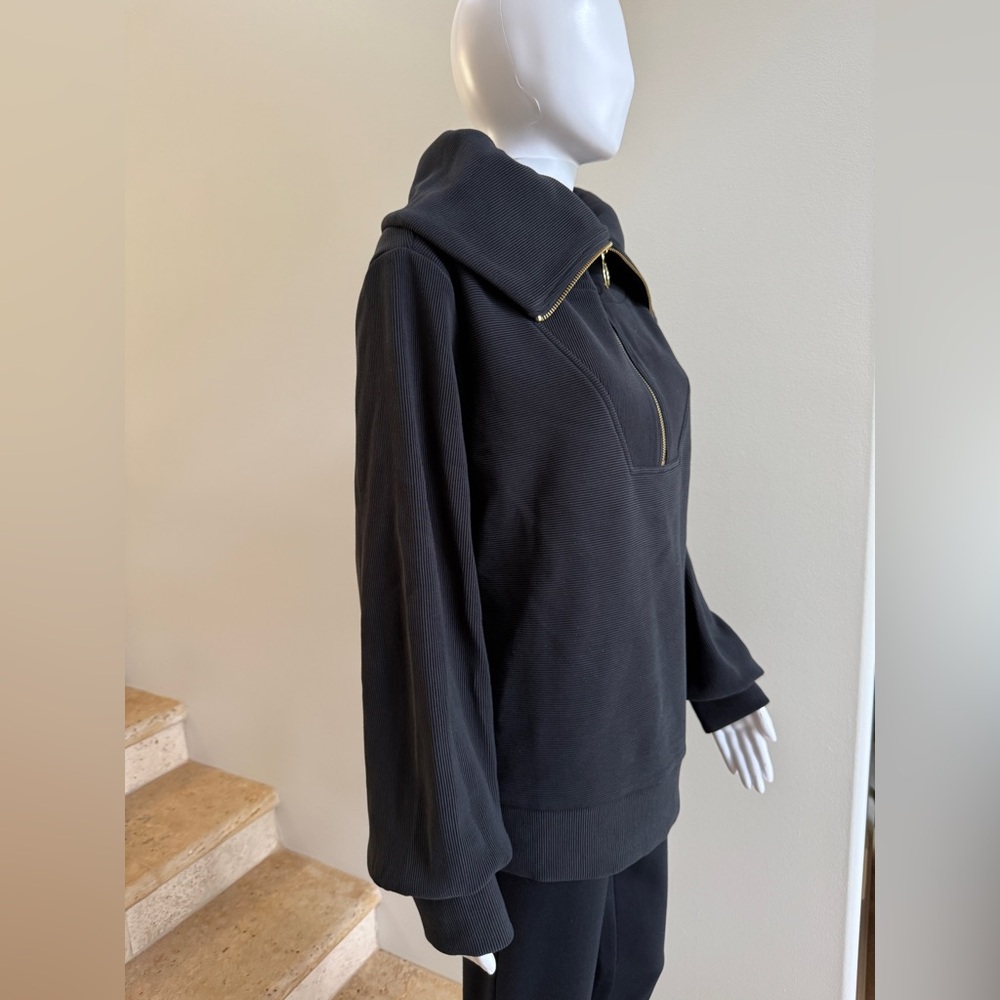 NWOT VARLEY Vine Pullover Funnel-Neck Sweater Sweatshirt, Size Large, Black - Picture 3 of 7